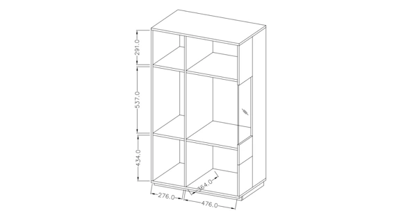 SCHIAHOT vitrína nízká 2D, pravé provedení, matera/dub wotan