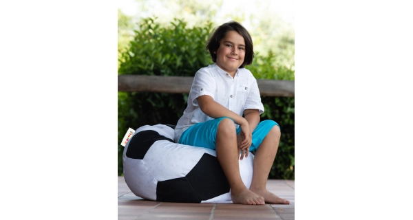 Sedací vak POLTRON, bílá/černá