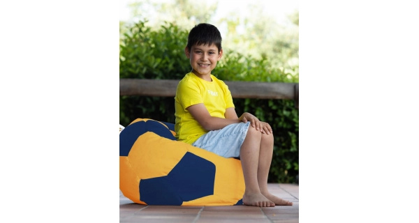 Sedací vak POLTRON, žlutá/tmavě modrá