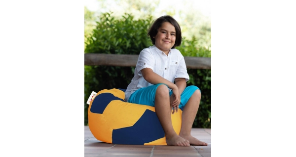 Sedací vak POLTRON, žlutá/tmavě modrá