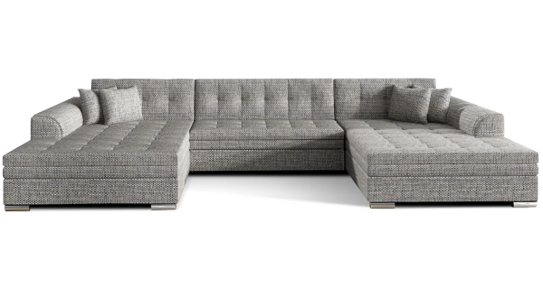 Sedačka BISTAR 01 ve tvaru U, šedá látka