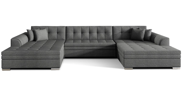 Sedačka BISTAR 05 ve tvaru U, tmavě šedá látka