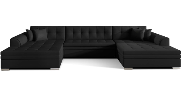 Sedačka BISTAR 08 ve tvaru U, černá ekokůže