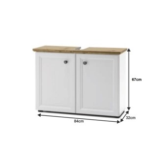 Sektorová koupelnová sestava NAKATOS, bílá/dub artisan