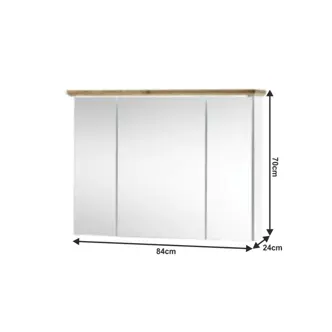 Sektorová koupelnová sestava NAKATOS, bílá/dub artisan