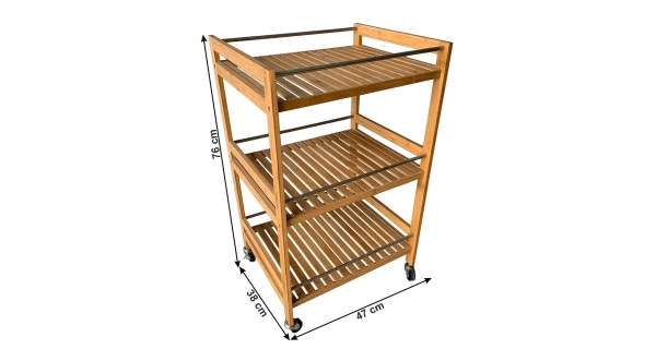 Servírovací vozík HYNAS, přírodní bambus