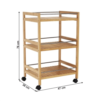 Servírovací vozík HYNAS, přírodní bambus