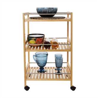 Servírovací vozík HYNAS, přírodní bambus