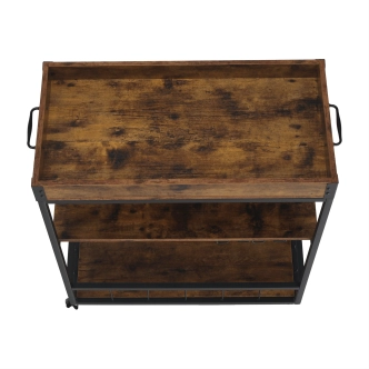 Servírovací vozík VIUSSIL, dub smoke/černá