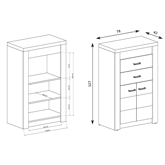 Sestava SWED 2, jasan bílý