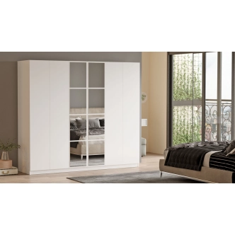 Šestidvéřová skříň BALDWIN, bílá