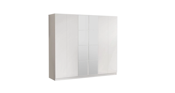 Šestidvéřová skříň BALDWIN, bílá