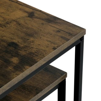 Set 2 ks odkládacích stolků REMVON, old wood, černý lak