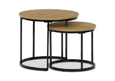 Set 2 ks stolků ROSBELGAR, divoký dub, černý kov