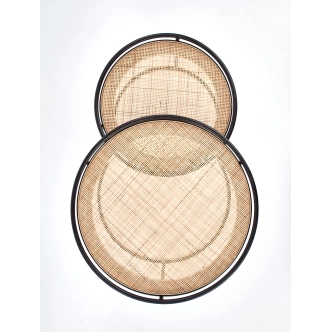 Set dvou odkládacích stolků MATHISON, přírodní/černá