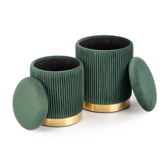 Set dvou taburetů HOPKINS, tmavě zelená