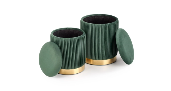 Set dvou taburetů HOPKINS, tmavě zelená