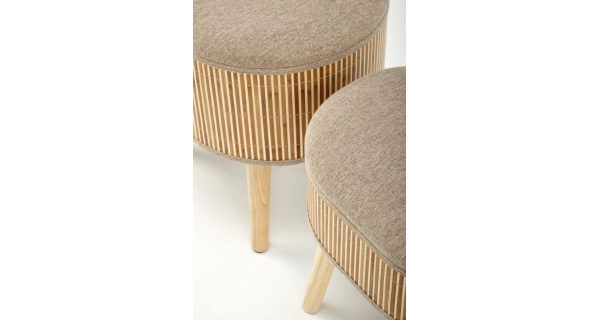 Set dvou taburetů WOOLLEY, béžová/přírodní