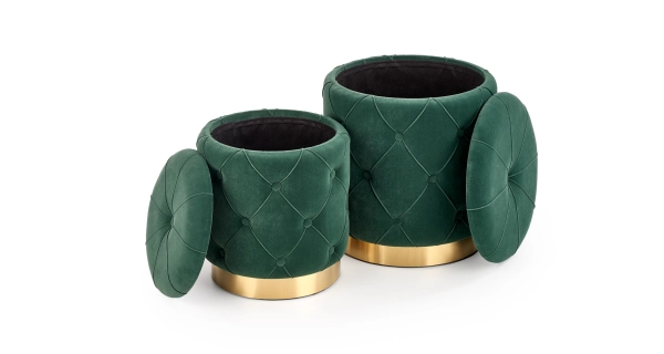 Set dvou taburetů ZLITEN, tmavě zelená