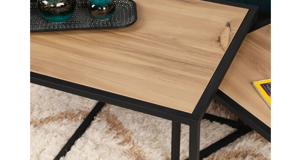 Set konferenčních stolků AKACJA, dub/černá