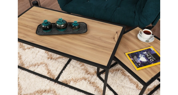 Set konferenčních stolků AKACJA, dub/černá