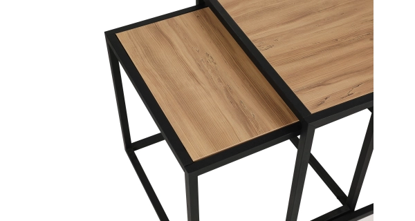 Set konferenčních stolků AKACJA, dub/černá