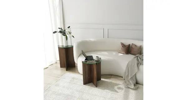 Set konferenčních stolků BENUA, vlašský ořech