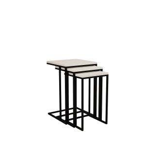 Set konferenčních stolků DARWIN, bílá/černá