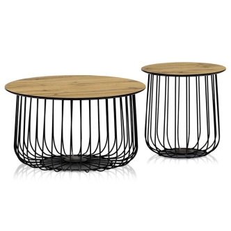 SET konferenčních stolků IGNAZIO, dub divoký/černá