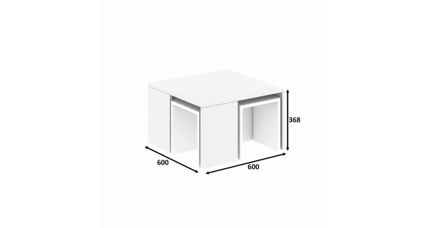 Set konferenčních stolků MADLENE, bílá