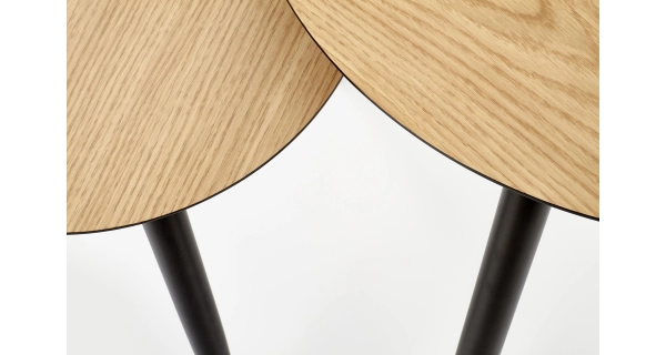 Set konferenčních stolků XANTEN 2, zlatý dub/černá