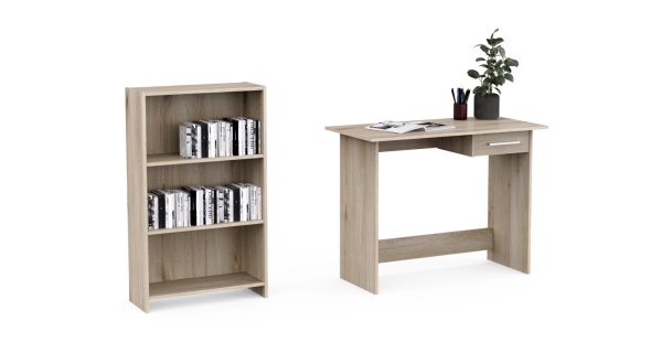 Set psacího stolu a knihovny TORMEN, dub kronberg DOPRODEJ