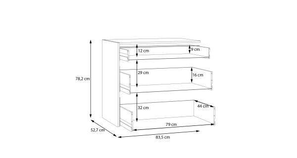 Set zásuvek do skříně KEBAN 220 cm - typ 2, šedá