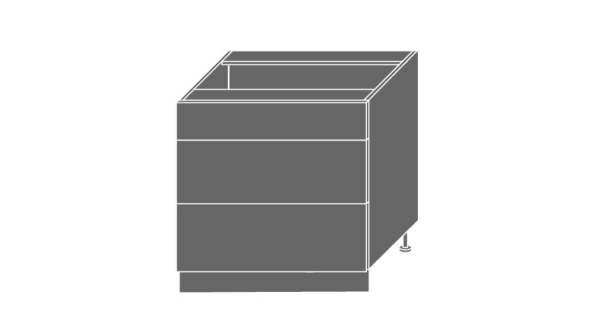 SHAULA, skříňka dolní D3A 80, korpus: grey, barva: black