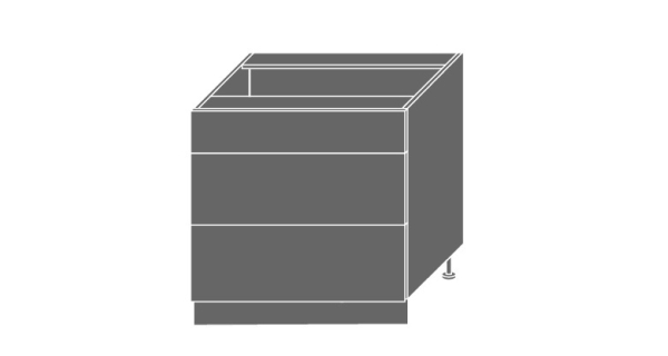 SHAULA, skříňka dolní D3m 80, korpus: bílý, barva: black