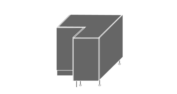 SHAULA, skříňka dolní rohová D12 90, korpus: grey, barva: black
