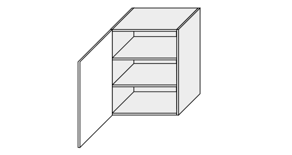 SHAULA, skříňka horní W2 60, korpus: grey, barva: white