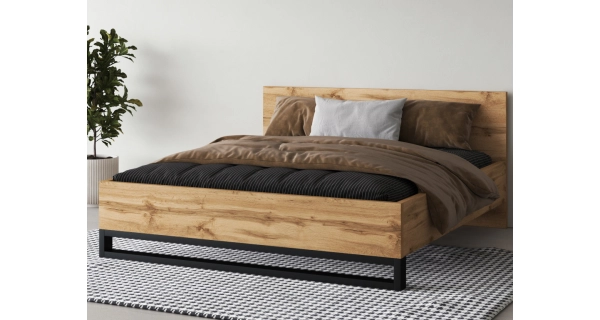 SIGUNI postel 180x200 cm, dub wotan