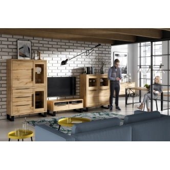 SIGUNI televizní stolek, dub wotan