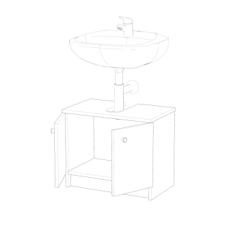 SIMONA 02, koupelnová skříňka pod umyvadlo, bílá