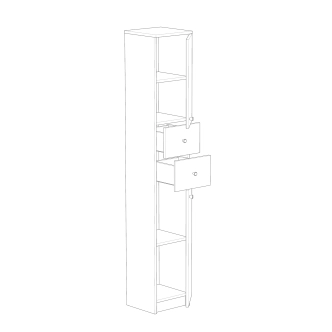 SIMONA 13, koupelnová skříňka vysoká, bílá