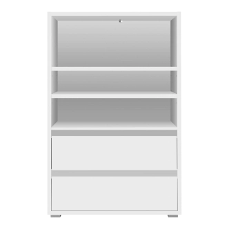 Široká knihovna DAGLARI, bílá