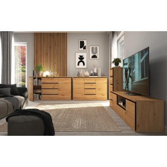 Široká komoda DYMAS 2D4S, dub artisan