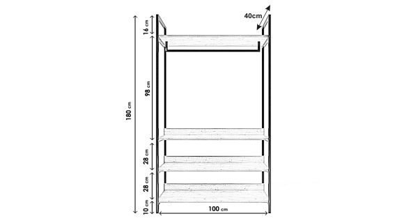 Široký regál DARCY, dub