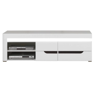 Široký televizní stolek MANDOLIN, bílý vysoký lesk