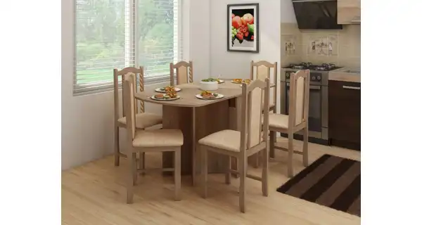 Skládací jídelní stůl BASHA 2, dub sonoma, 5 let záruka