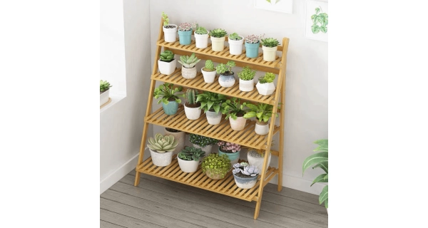 Skládací regál JEHUDA typ 2 + dárek, bambus