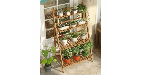 Skládací regál JEHUDA typ 2 + dárek, bambus