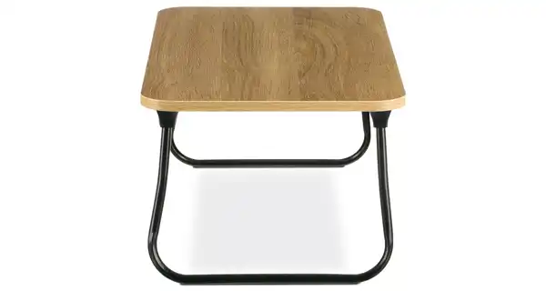 Skládací stolek na notebook SELNO, dekor dub, černý kov