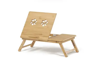 Skládací stolek ZANLEM na notebook, masiv bambus, přírodní odstín